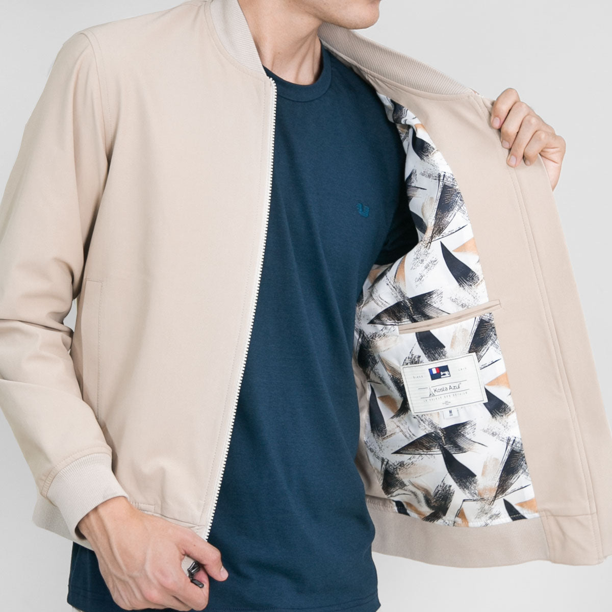 Chaqueta Bomber Regular Beige Medio - Kosta Azul