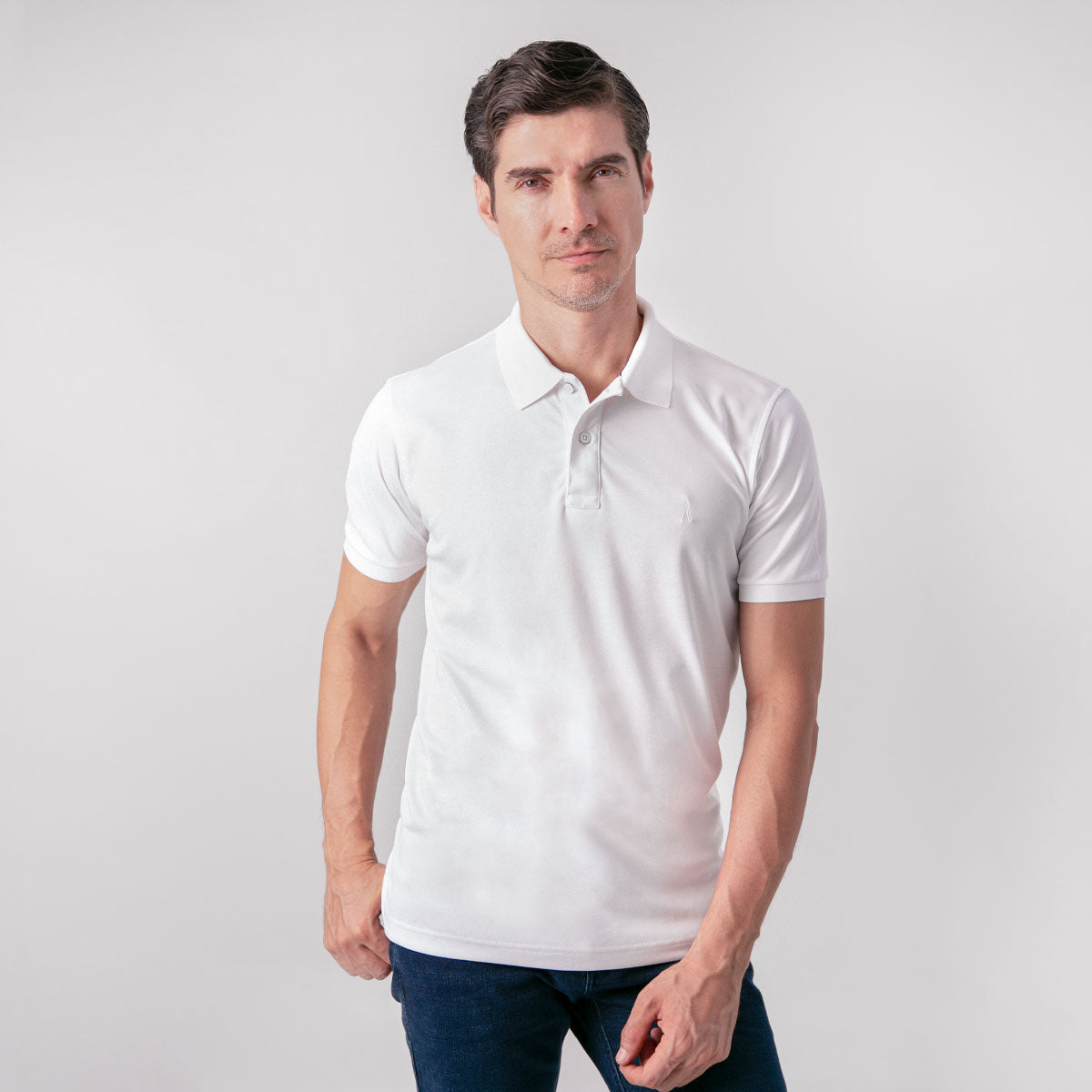 Polo Blanco Regular para Hombre - Kosta Azul