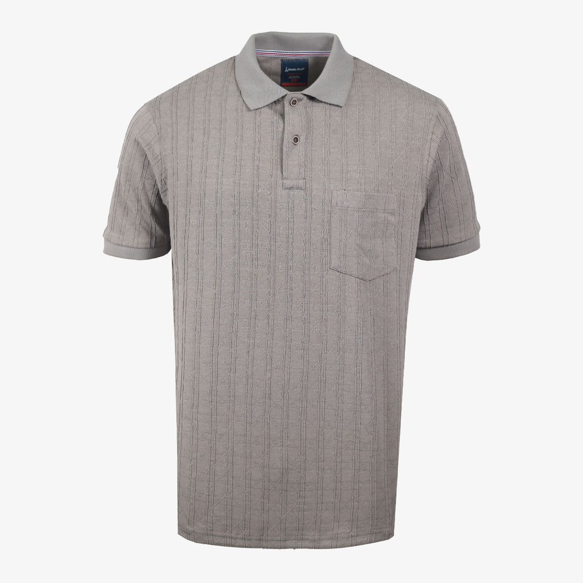 Polo Gris Texturizada con Bolsillo